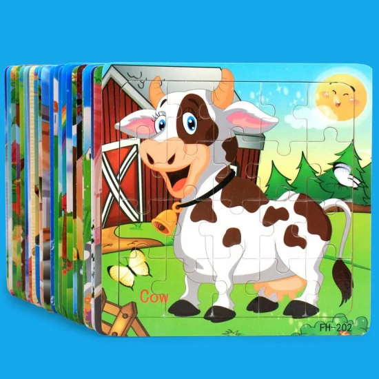 Wholesale Custom Children′s Animal Color Cardboard Game Toy Manufacturers Anime Interactive Sublimation Iq Kinder DIY Fast Push Toddler Jigsaw Puzzles