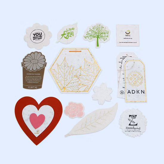 Recycled Seed Paper Cards in Custom Shapes Eco
